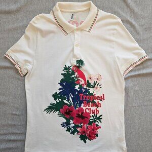 Vintage Moschino Screen Print Polo Tee Shirt Italy